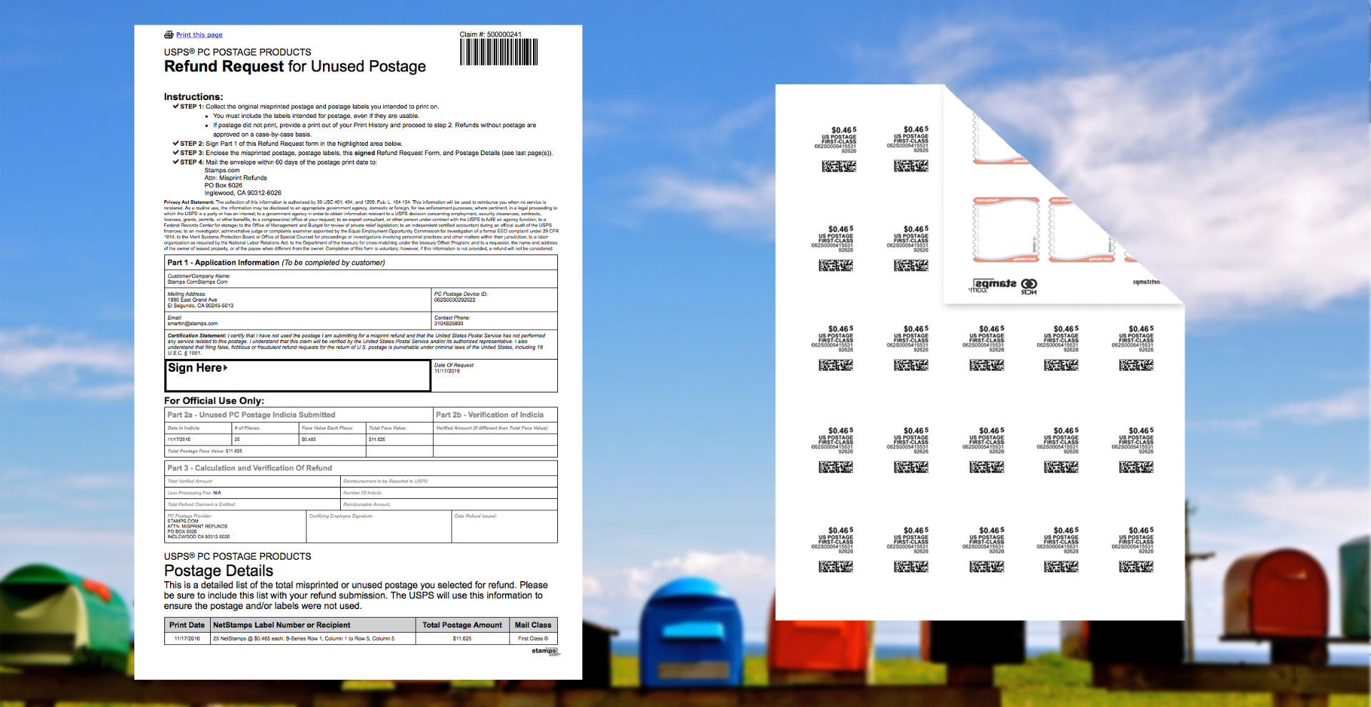 Request a NetStamps Refund – Endicia